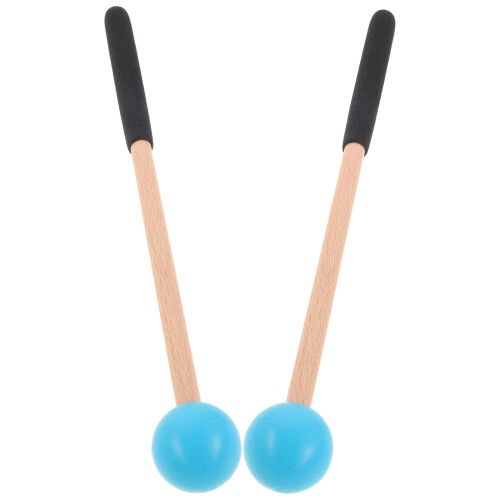 4Paires Maillets Percussion Polyvalents Bois Et Caoutchouc Bleu 1
