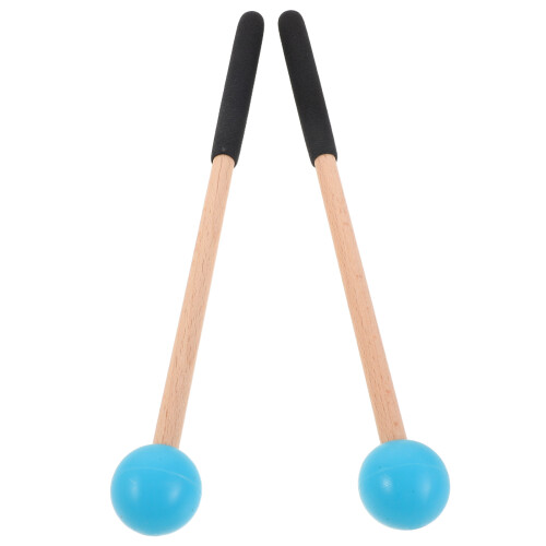 4Paires Maillets Percussion Polyvalents Bois Et Caoutchouc Bleu 2