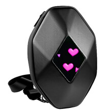 Motorcycle Shoulder Bag LED Lights DIY Carbon Fiber Motorcycle Riding Bag Full Helmet Sports Waterproof Bag S