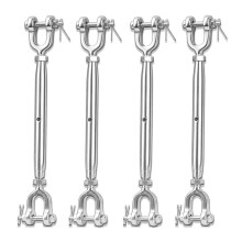 4PCS Turnbuckle,1/4in (M6) 304 Stainless Steel Turnbuckle,1600lbs Working Load Limit,Closed Body Jaw and Jaw Turnbuckles