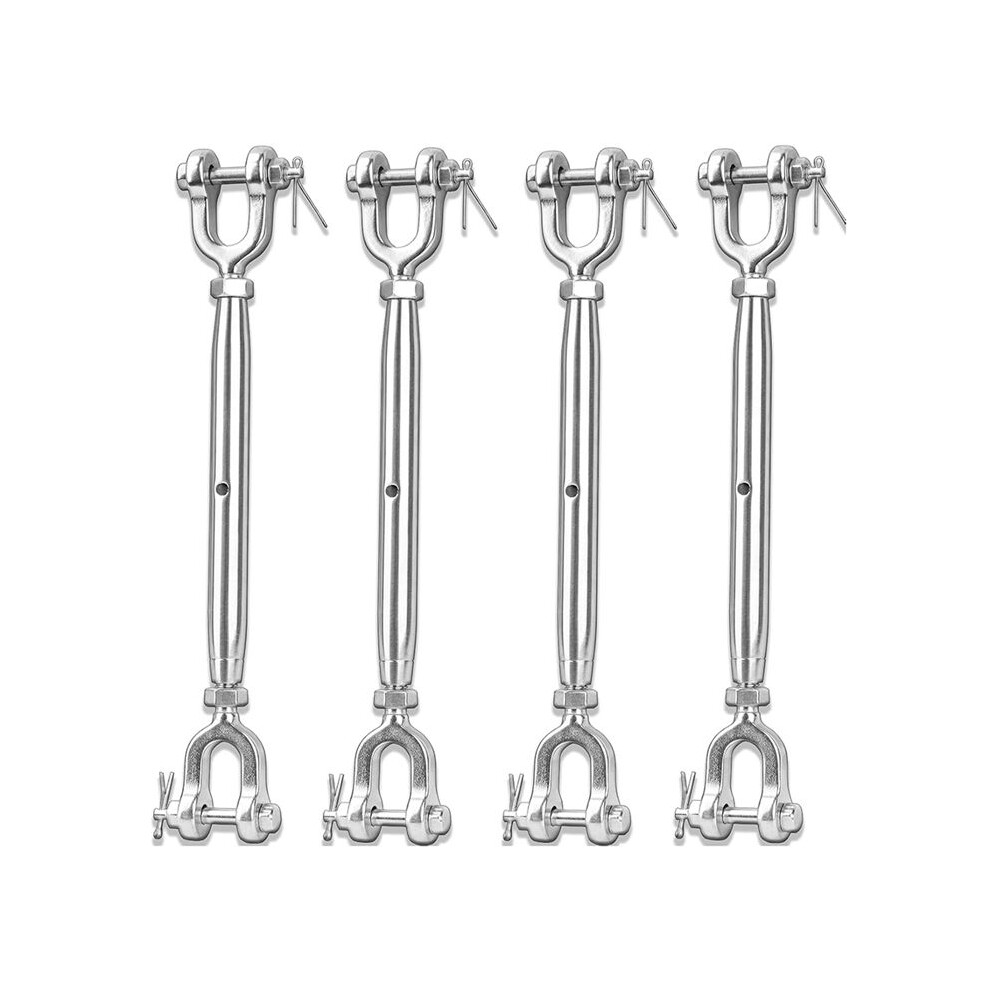4Pcs Turnbuckle,1/4In (M6) 304 Stainless Steel Turnbuckle,1600Lbs Working Load Limit,Closed Body Jaw And Jaw Turnbuckles 6031329060646