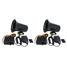 2X Sirène de 12V Haut-Parleur 3 Tons Réglage Du Volume Sonore Klaxon de Véhicule avec Haut-Parleur Micro-Type Système de Sonorisation