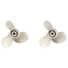 2X for 9.9-15HP 63V-45945-10-EL 9-1/4 x 9 Aluminum Alloy Marine Outboard Propeller 8 Spline Tooth 3 Blades