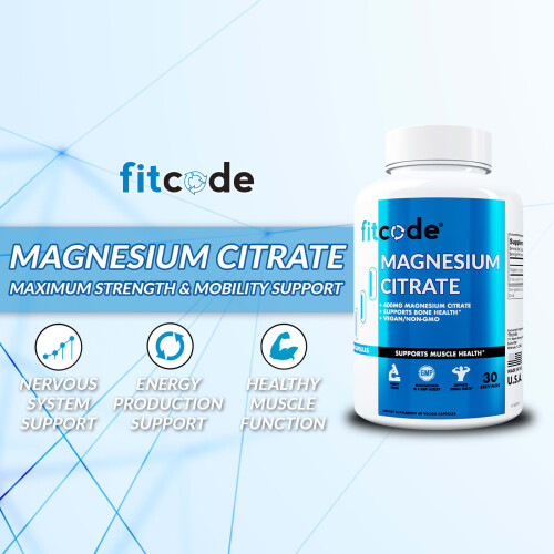 fitcode, Citrato di Magnesio, 60 Capsule Vegetali (200 mg per Capsula) 2