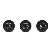 3X Car Voltmetro LED Digitale Impermeabile per Motocicli 12V-24V  (Verde)