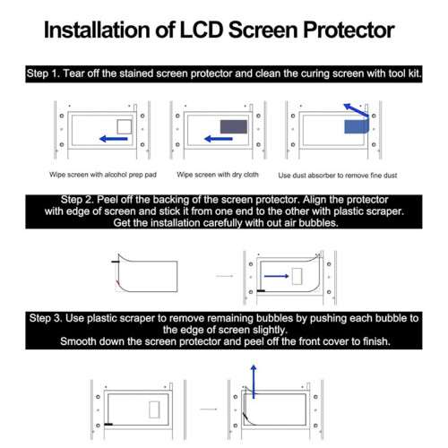 Protetor de Tela de 7 Polegadas com 8 Peças para  Photon Mono 4 / Photon Mono 4 Ultra Resin Impressoras 3D 2