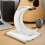 Instrument Lyre Harpe Bois 7 Cordes Forme Lune Blanche Facile 6