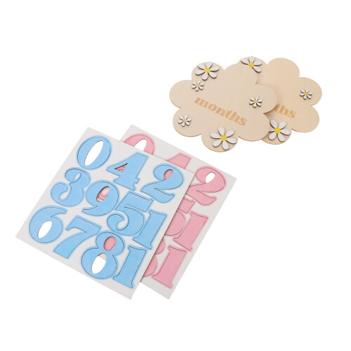 10Ensembles Plaques Bois Bébé Décor Floral Coloré Pour 1