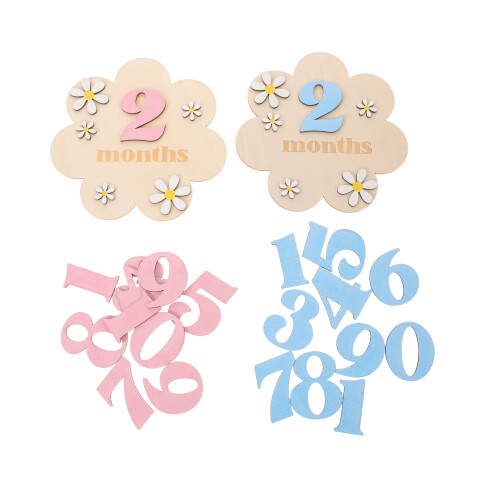10Ensembles Plaques Bois Bébé Décor Floral Coloré Pour 2