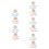 10Ensembles Plaques Bois Bébé Décor Floral Coloré Pour 6