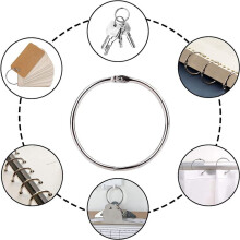 2 Inch 50 Pack Loose Leaf Binder Rings, Nickel Plated Steel Binder Rings, Keychain Key Rings, Metal Rings