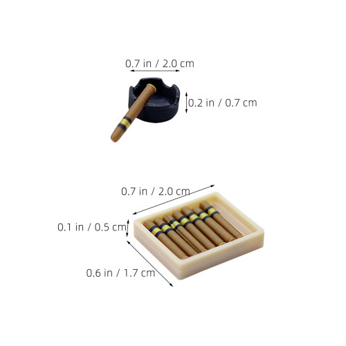 4Ensemble Diorama Mini Cendrier Et Pla Pour Collection Et Jeux 2