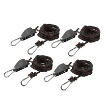 4Pcs Tent Wind Rope Tensioner Adjustable Pulley with Carabiner Camping Outdoor Hiking Rope Fastener Stopper Tightener