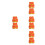 8Pcs Mini Doll Construction Safety Vests Orange Fabric DIY Play Set 5