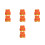 8Pcs Mini Doll Construction Safety Vests Orange Fabric DIY Play Set 6