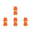 8Pcs Mini Doll Construction Safety Vests Orange Fabric DIY Play Set 8