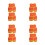 8Pcs Mini Doll Construction Safety Vests Orange Fabric DIY Play Set 10