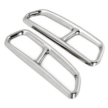 2Pcs Chrom Auto Auspuff Endrohre Dekoration Rahmen Auspuffrohr Modifizierte Abdeckung Trim für - A6 C7 2016-2018
