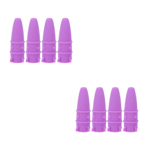 8Pièces Protège-Pointe Crayon Silicone Violet, Décor Sensoriel 2