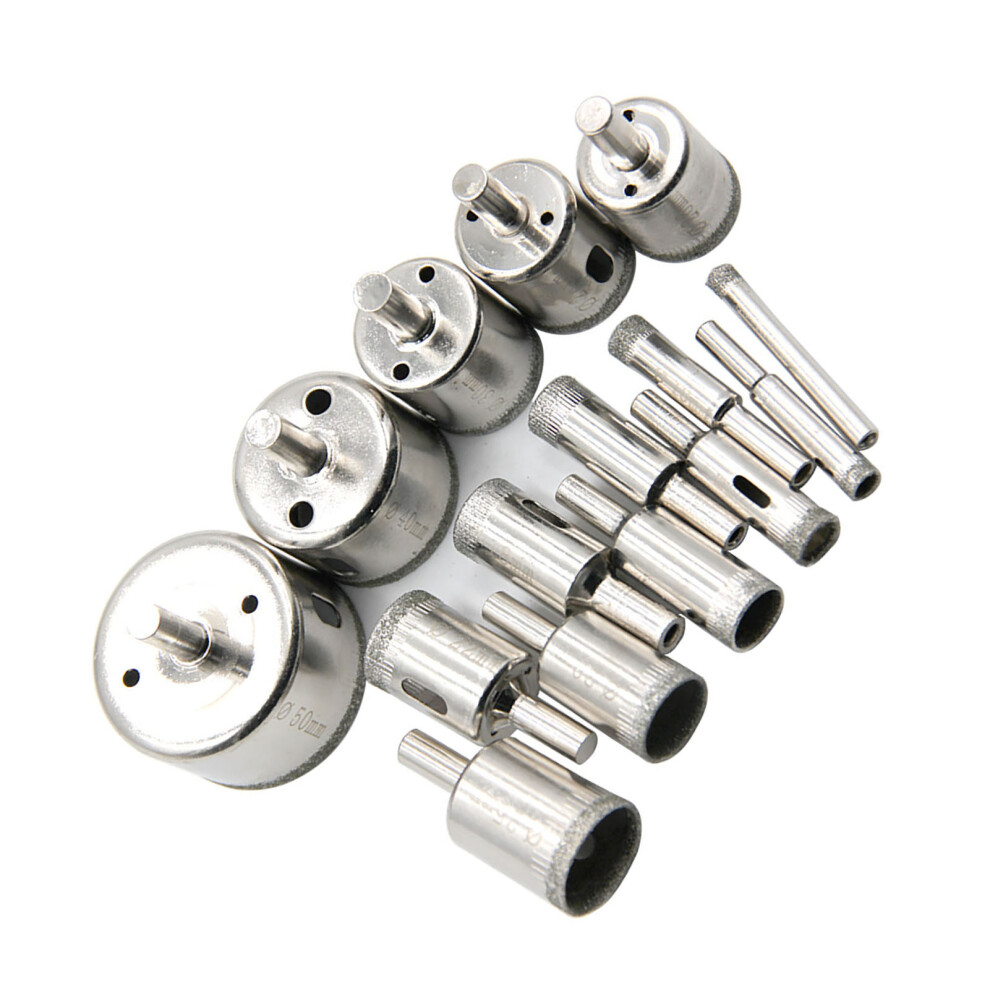 15Pcs Diamond Drill Bits For Glass Marble Ceramic, 12.5X5.5cm 8731389645019
