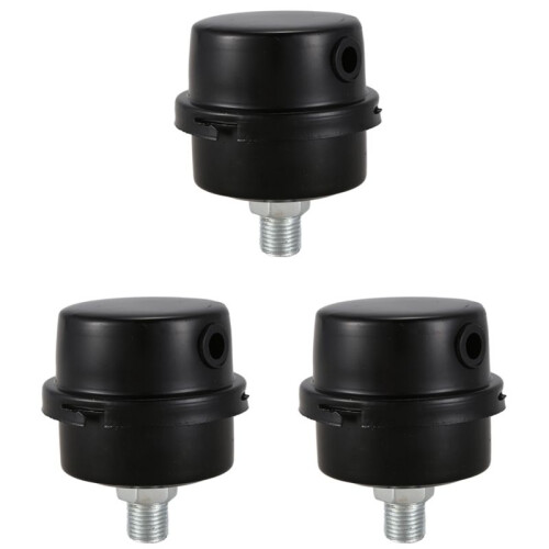 3X Air Compressor Intake Filter Muffler Silencer 1/4BSP 13mm Thread Black