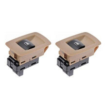 2X Auto Beige Bei Fahrer Seite Knopf Schalter für Front- / Heck Scheiben Heber für - E90,E91,323I,325I,328I 61316945876