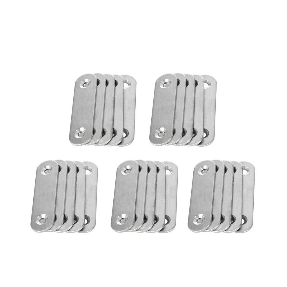 60Mm X 16Mm Straight Repair Joining Mending Flat Plate Bracket 25Pcs Silver 4713632033891
