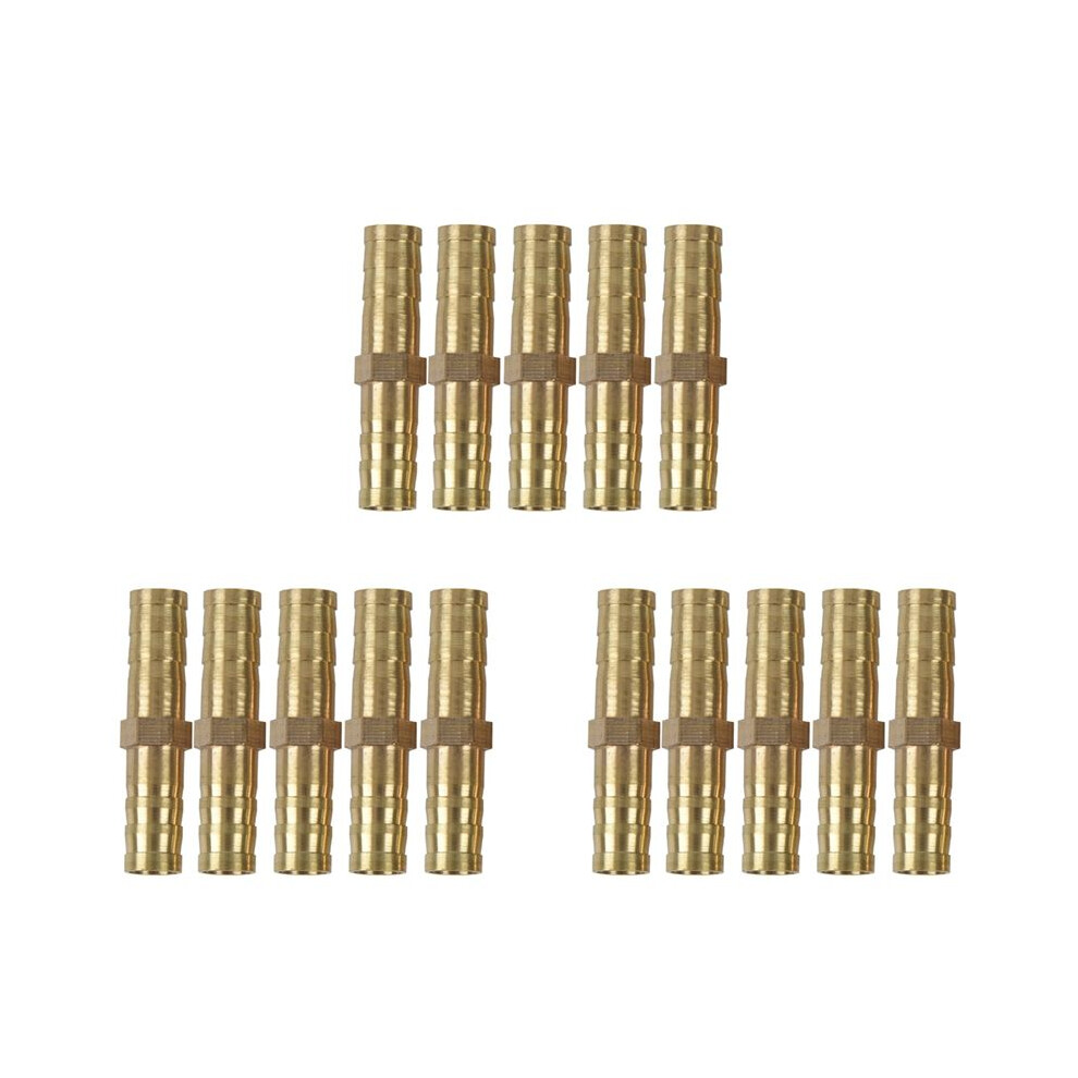 15Pcs 8Mm Inner Dia Air Gas Straight Hose Pipe Barb Coupler Gold 4712668851325