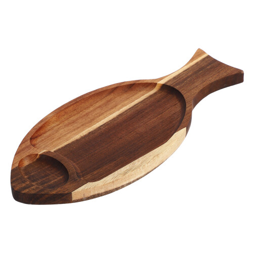5Pcs Wooden Fish Shaped Serving Plates Versatile Rustic Tapas Tray 1