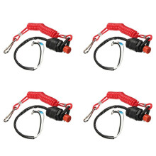 4X Boat Motor Emergency Kill Stop for / Outboard Stop Kill Cut Off Switches