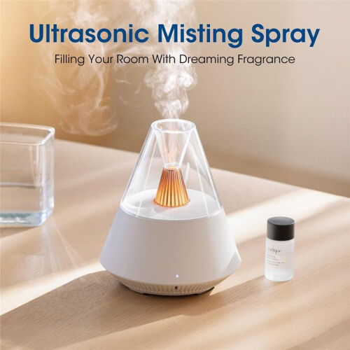 Essential Oil Diffuser,Modern Style Aroma Diffusers with Remote Control, USB Powered 150ml Ultrasonic Mist Aromatherapy White
