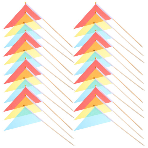 150Pcs Multicolor Triangle Flags Durable Outdoor Safety Banner Flags 1