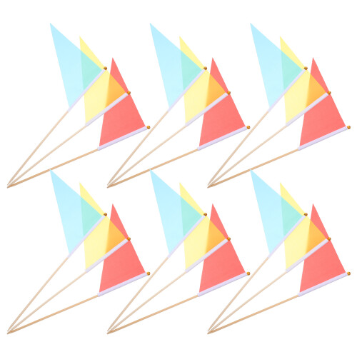 150Pcs Multicolor Triangle Flags Durable Outdoor Safety Banner Flags 2