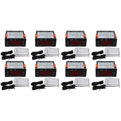 8X ETC-974 Digital Temperature Controller Microcomputer Thermostats Thermostat Refrigeration Alarm 220V NTC Sensor