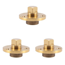 3X Brass Drain Plug Bronze Garboard Marine Boat Yacht Screw Drain Plug 1 Inch Mounting Hole Fishing