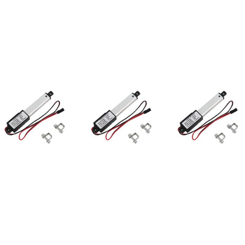 3X Atuador Micro-Linear, Curso de 2 Polegadas, 90N / 20.3Lb, Velocidade 9.5mm / S Atuador Elétrico à Prova D'água Atuador Linear Do Motor 12V