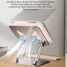 Alloy Steel Laptop Stand Foldable Tablet Heightening Stand for Below 17.3 Inch Device Portable Stand Silver