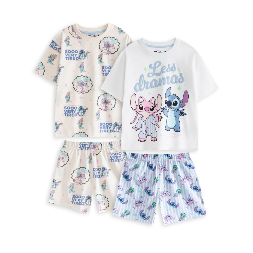 Disney (13-14 Years) Lilo & Stitch Multi-Pack Of 2 Short Sleeve Short Leg Pyjama Set (Girls Multicoloured)