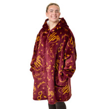 Harry Potter Zip Through Blanket Hoodie (Womens Red)