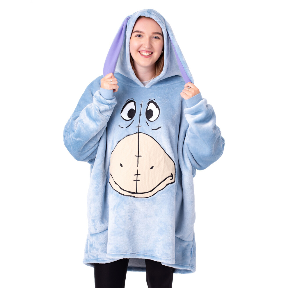 Disney Winnie The Pooh Blanket Hoodie (Womens ) Blue