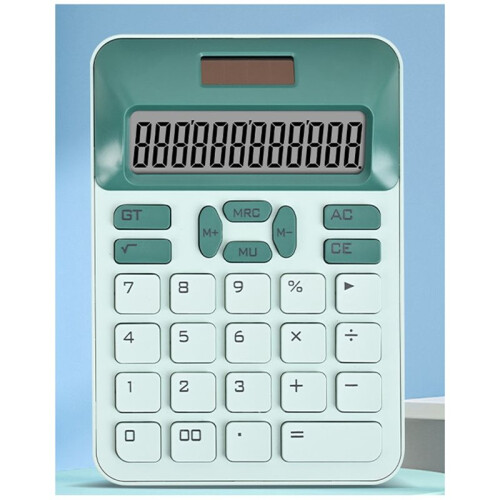 12-Digit Large LCD Display Calculator Standard Function Calculator with Solar & Battery Dual Power 2