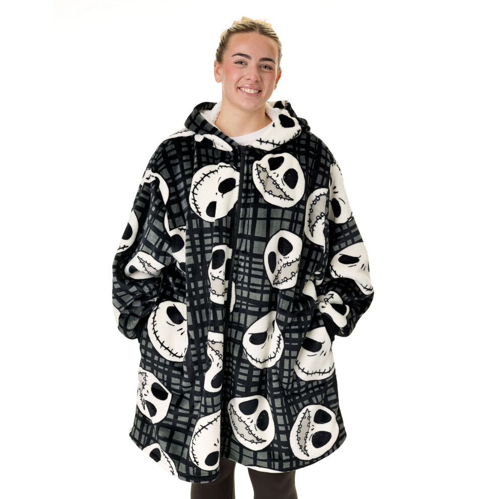 Disney The Nightmare Before Christmas Zip Through Blanket Hoodie (Unisex ) Black