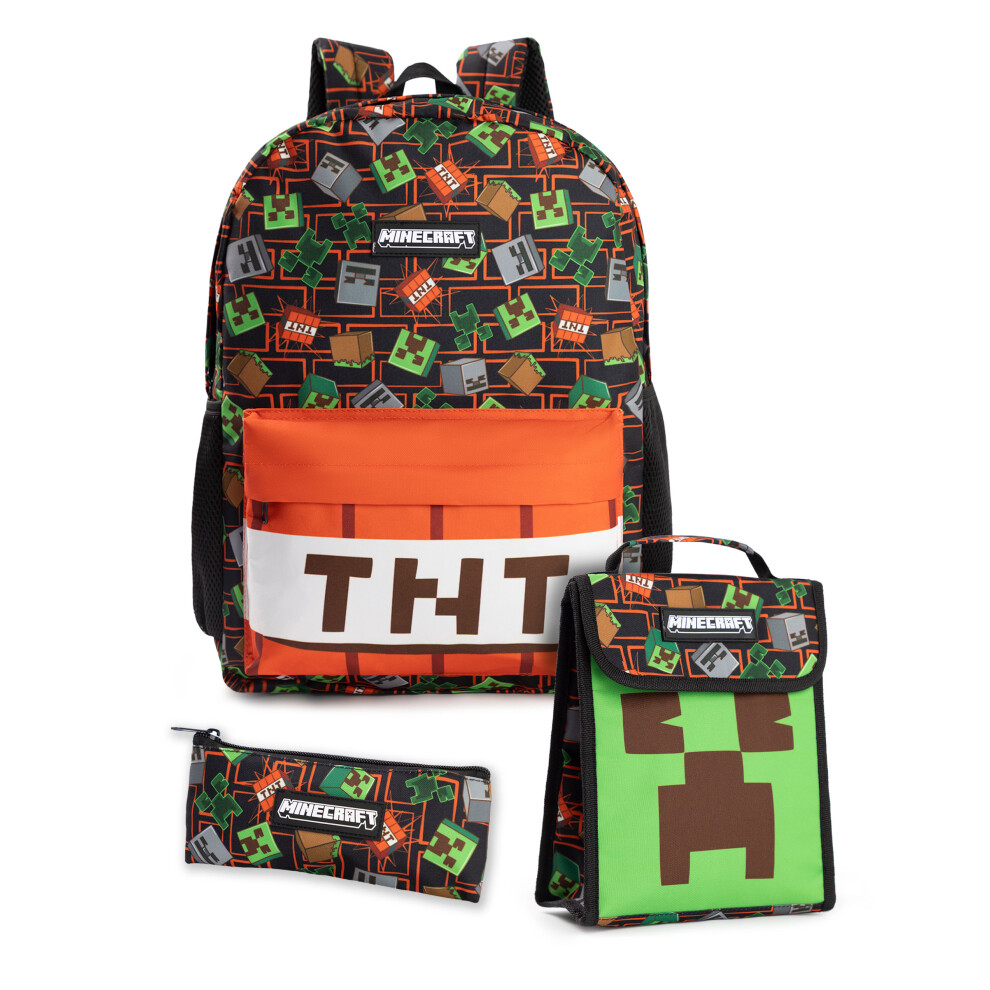 Minecraft 3 Piece Backpack Set (Unisex Kids Multicoloured)
