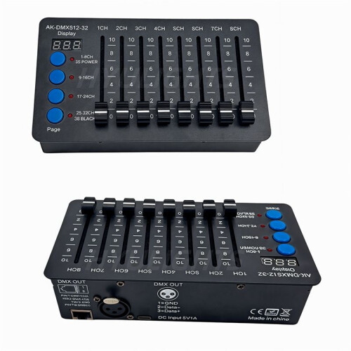 32 Channel Simple  DMX512 Controller Type-C Battery Lights  LED Par Lighting Console for Computer Light Dimmer 2