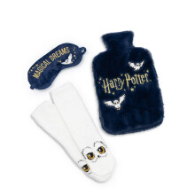 Harry Potter Hot Water Bottle With Eye Mask and Socks (Unisex Blue)