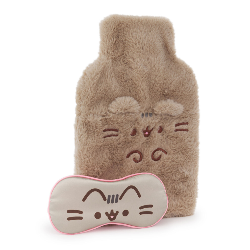 Pusheen Hot Water Bottle With Eye Mask (Womens Brown)