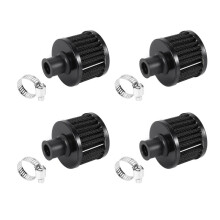 4pcs 13mm Oil Breather Cold Air Filter Fuel Crankcase Engine for Car Color:Silver