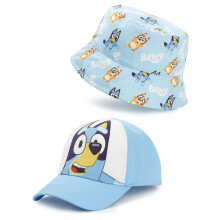 Bluey Bucket Hat & Cap Set (Unisex Kids Blue)