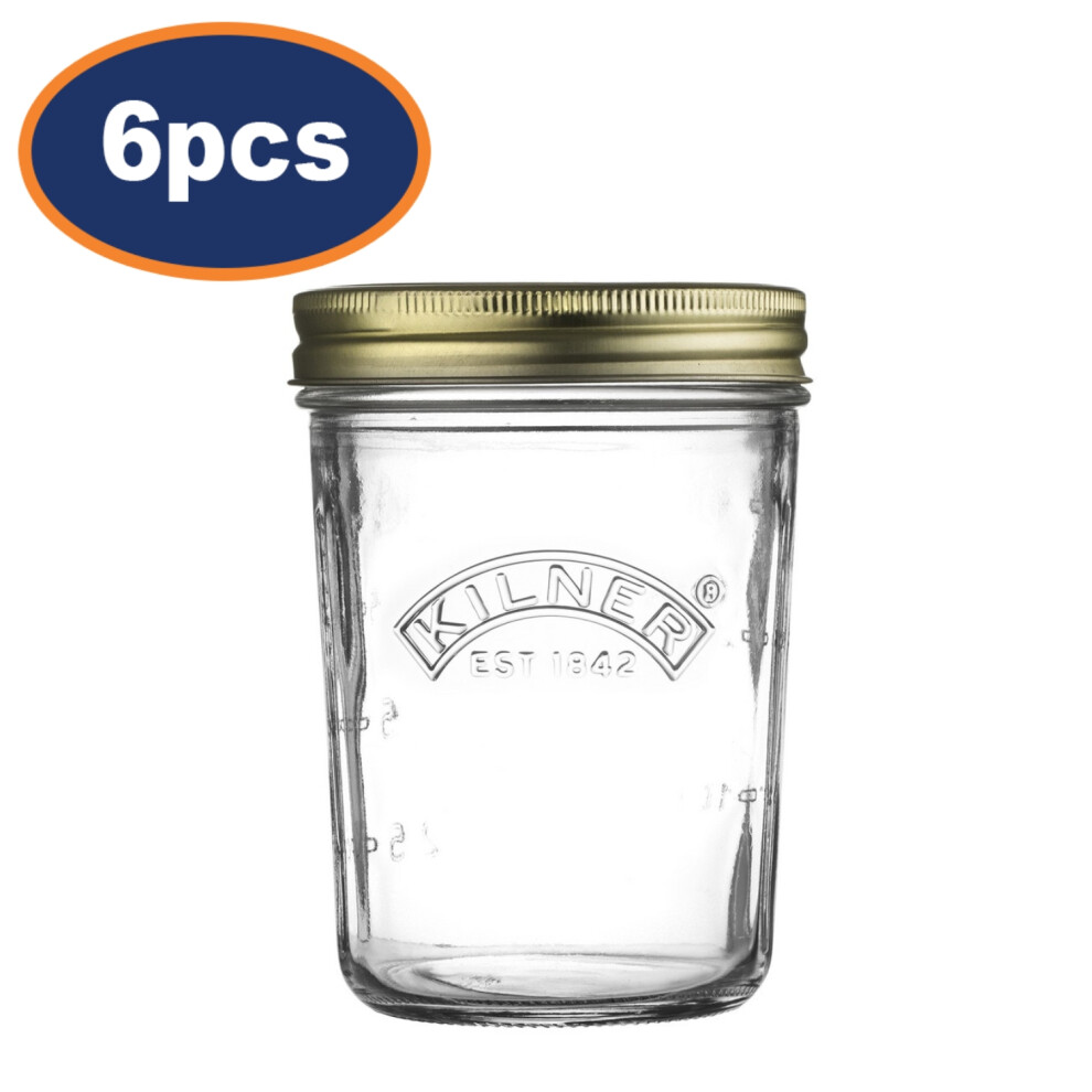Photos - Other Tableware Kilner 6pc 350ml Kitchen Storage Food Preserving Wide Mouth Glass Preserve Jar 0025.898-6PCS 