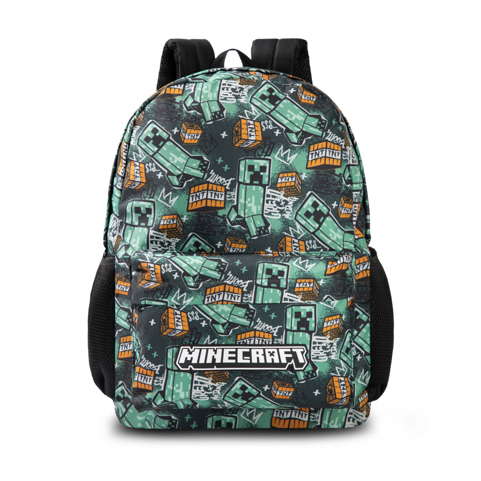 Minecraft Backpack (Unisex Kids Multicoloured) Green/Black